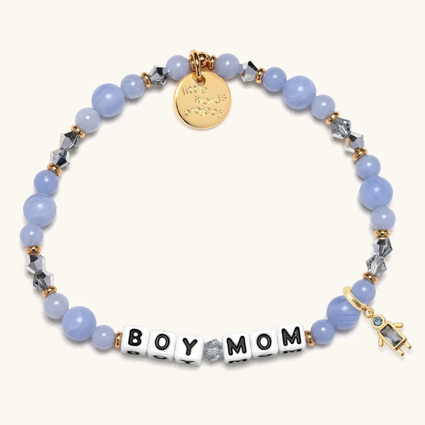 Boy Mom Birthstone Charm Bracelet Set