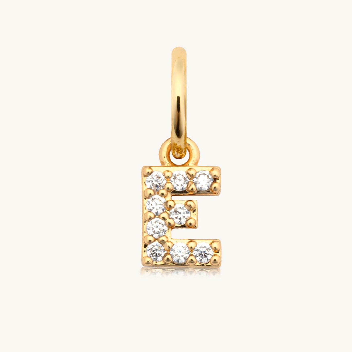 Dripping Words Charm- CZ Letter E