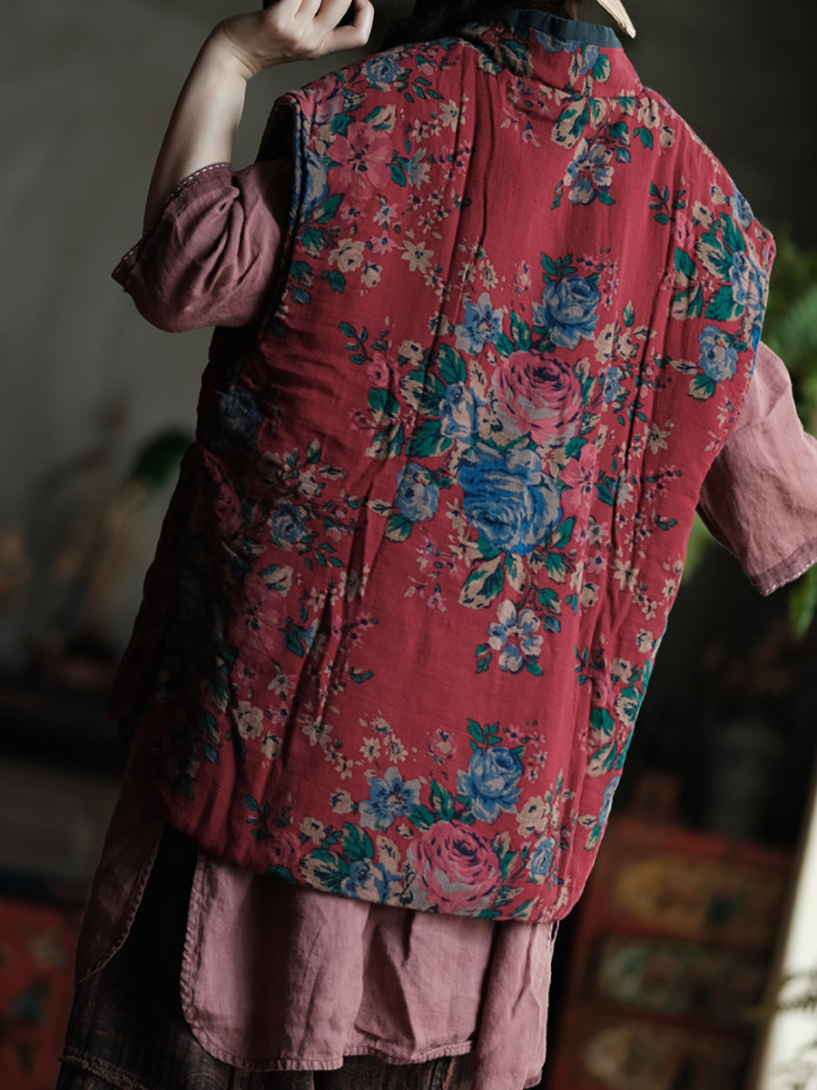 女款秋季條紋保暖V領羊毛背心