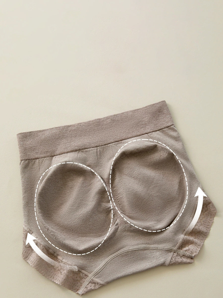 5件裝女士休閒高腰蕾絲內褲