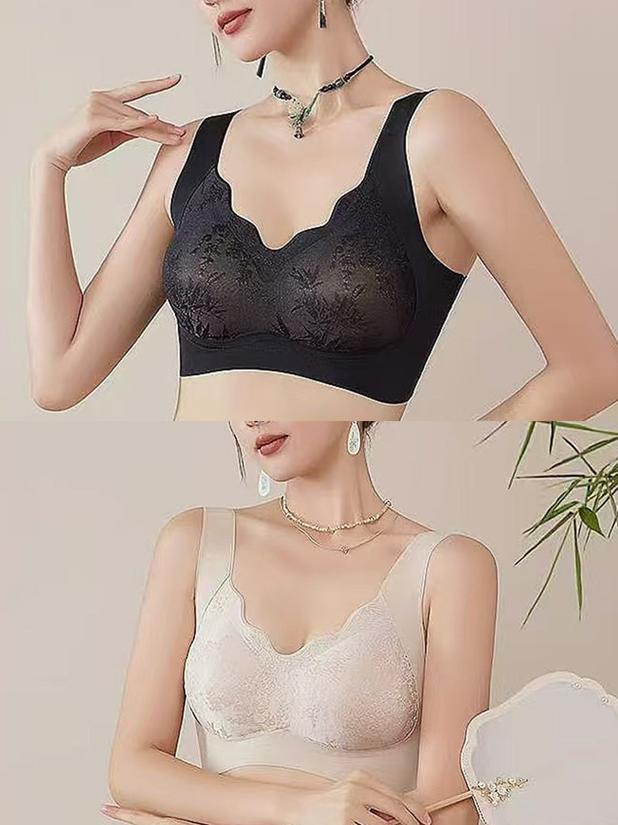 兩件裝女士休閒竹纖維一體成型無鋼圈文胸