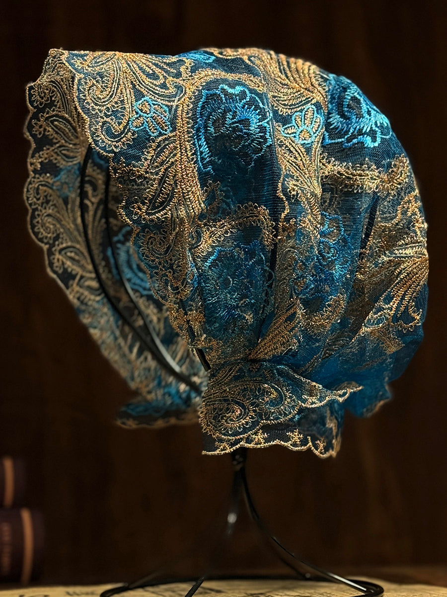 女士藝術刺繡蕾絲寬鬆針織帽