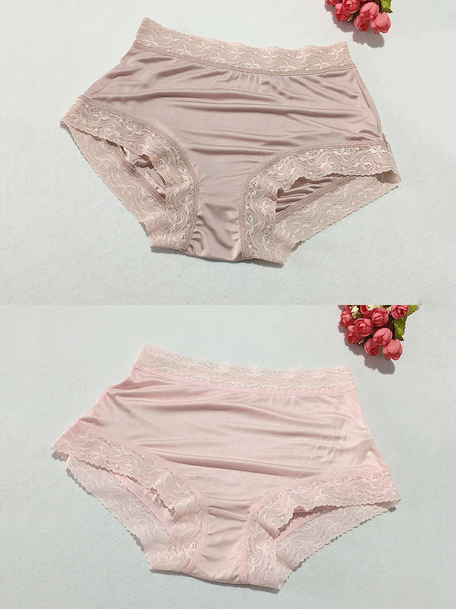 5件裝女士休閒蕾絲高腰內褲