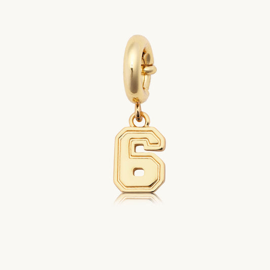 Custom Varsity Number 6 Charm