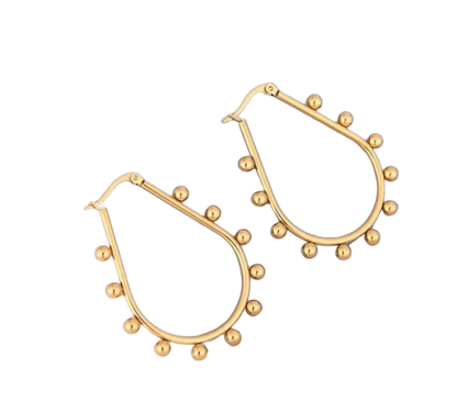 Beautiful Gold Hoop and Bauble Earrings