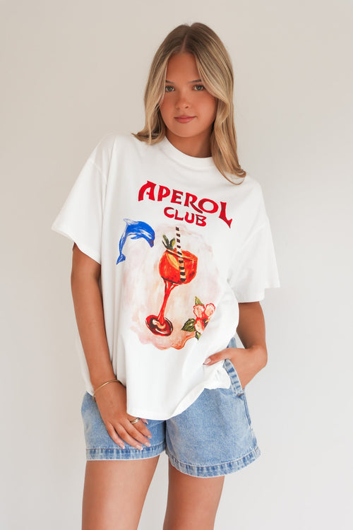 Aperol Club Tee White
