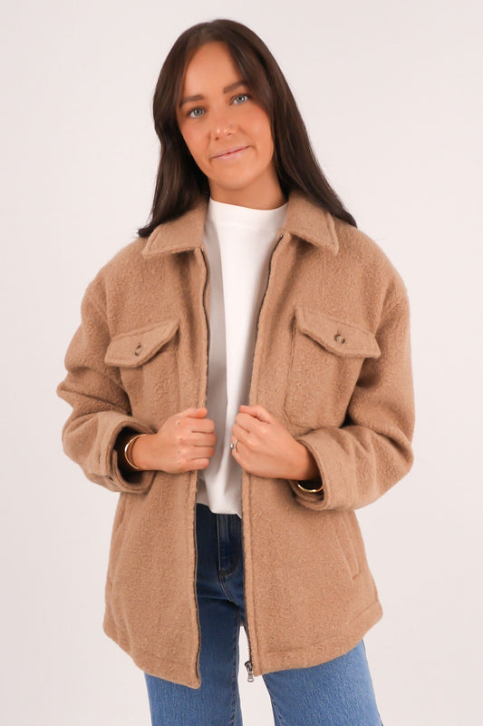 Aria Shacket Tan
