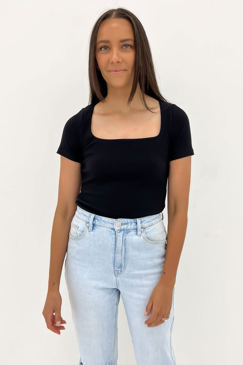 Aubrey Square Neck Short Sleeve Top