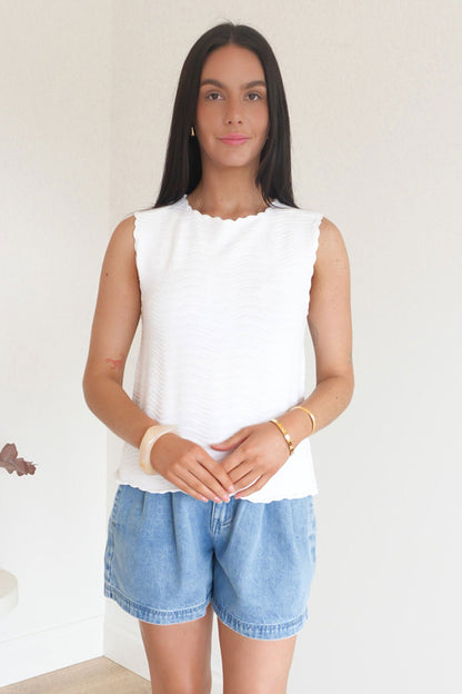 Aviva Tank White Stripe