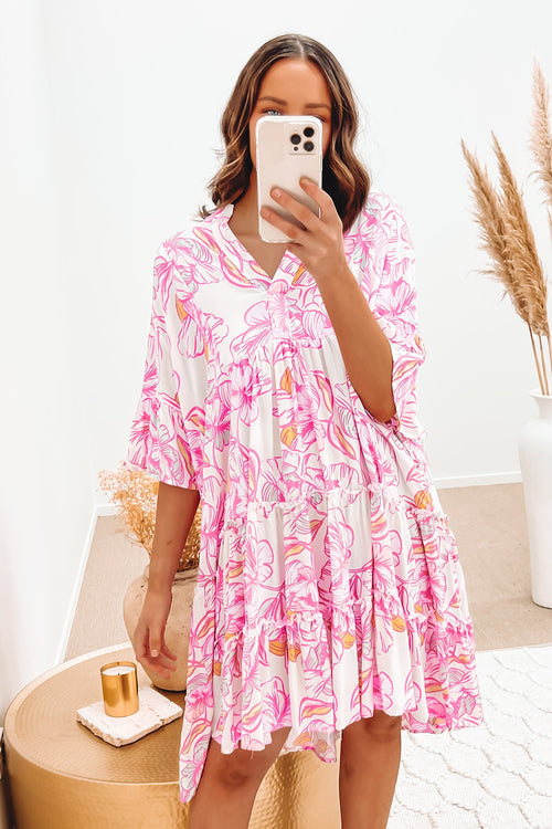 Azelea Mini Dress Pink Floral