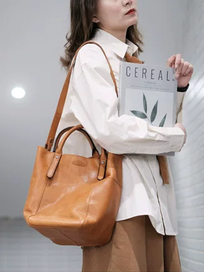 復古軟皮斜背包