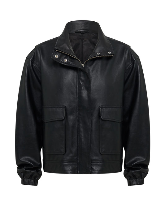 Rosie Leather Bomber Jacket