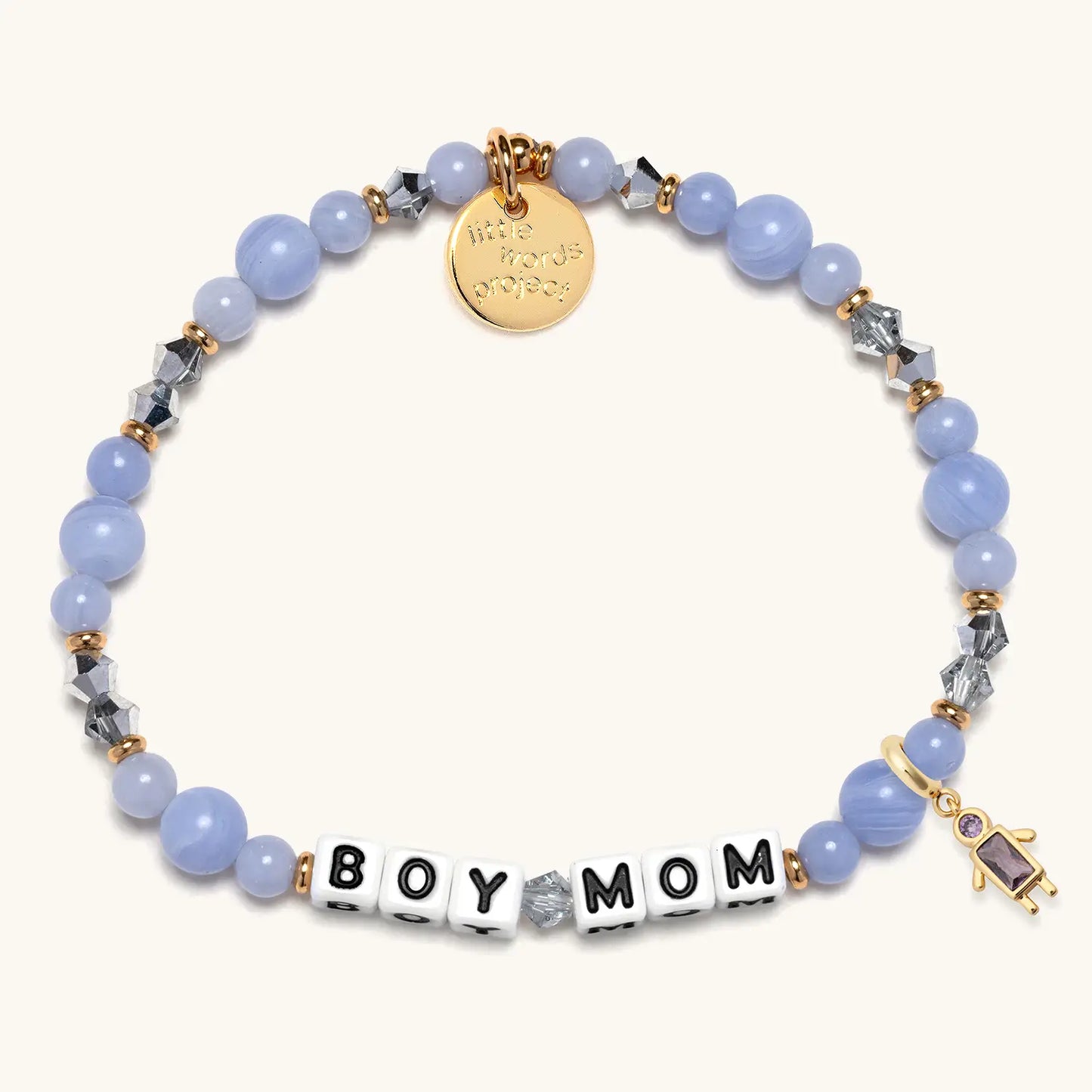 Boy Mom Birthstone Charm Bracelet Set
