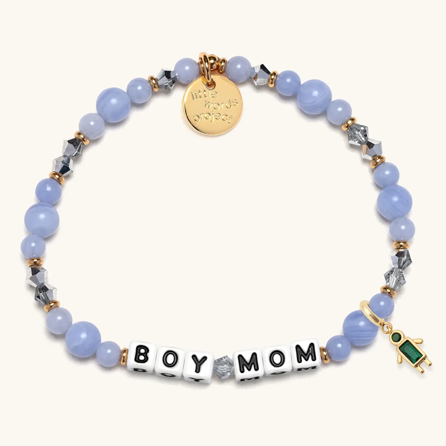 Boy Mom Birthstone Charm Bracelet Set