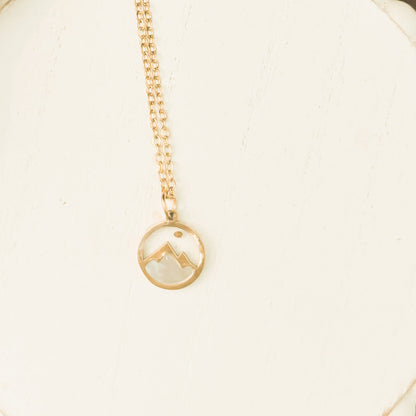 Beautiful Gold or Silver Mountain and Mustard Seed Faith Necklace