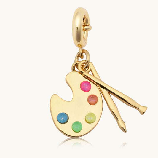 Paint Palette & Brush Charm