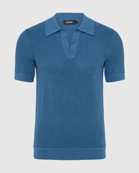 Huck Lined Knitted Polo