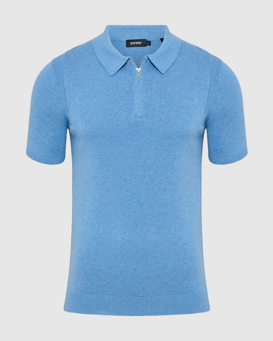 Otis Zip Neck Knitted Polo