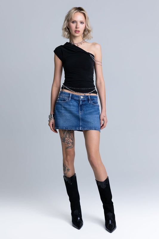 Iris Low Rise Denim Skirt