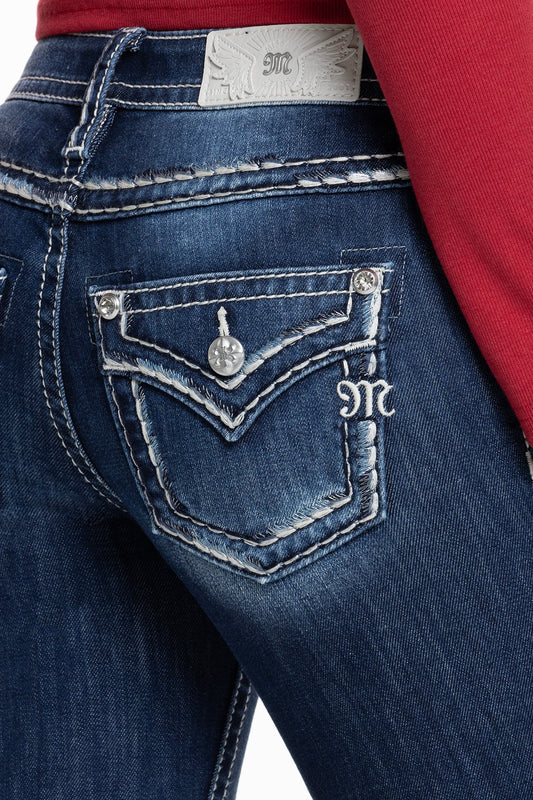Classic Saddle Stitch Bootcut Jeans