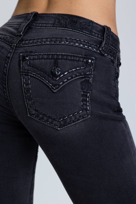 Onyx Stitched Bootcut Jeans