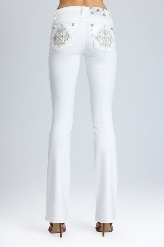 Adelaide Cross Low Rise Bootcut Jeans
