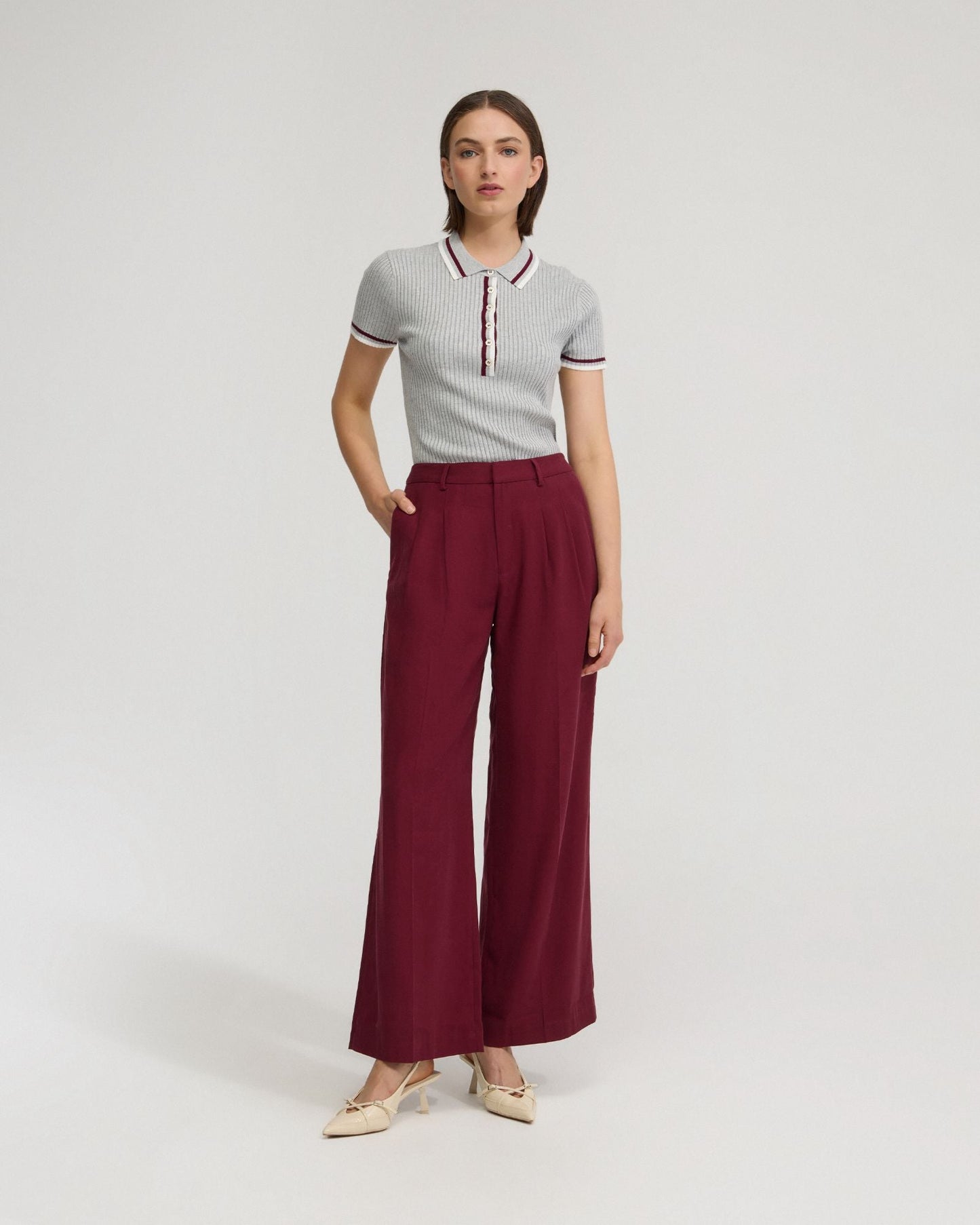 Pascale Rib Polo Top