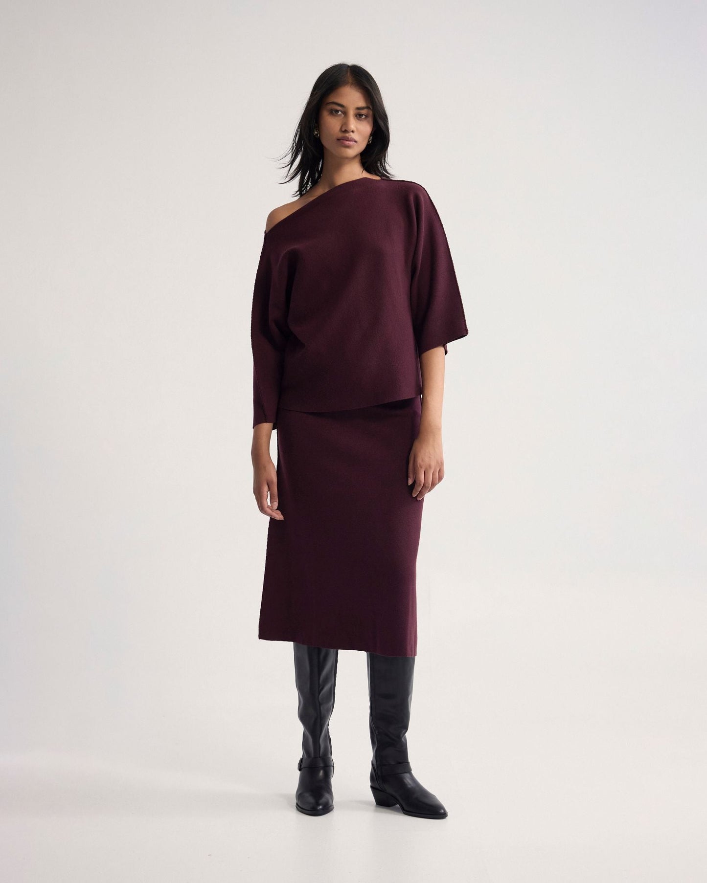 Laura Knitted Folded Collar Top