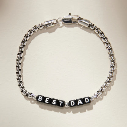 Best Dad Silver Antique Chain Bracelet