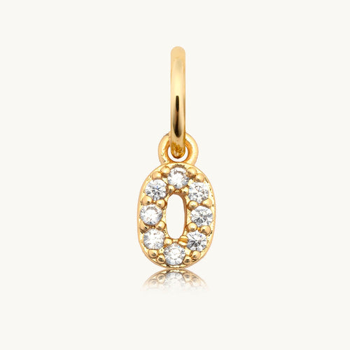 Dripping Words Charm- CZ Letter O