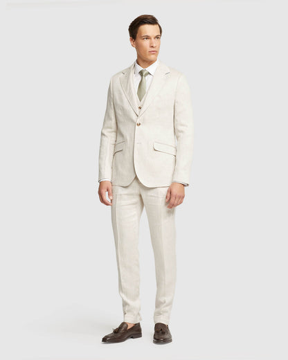 Folded Cuff Linen Trousers