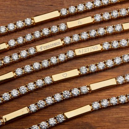 Gold Vermeil Engravable Tennis Bracelet
