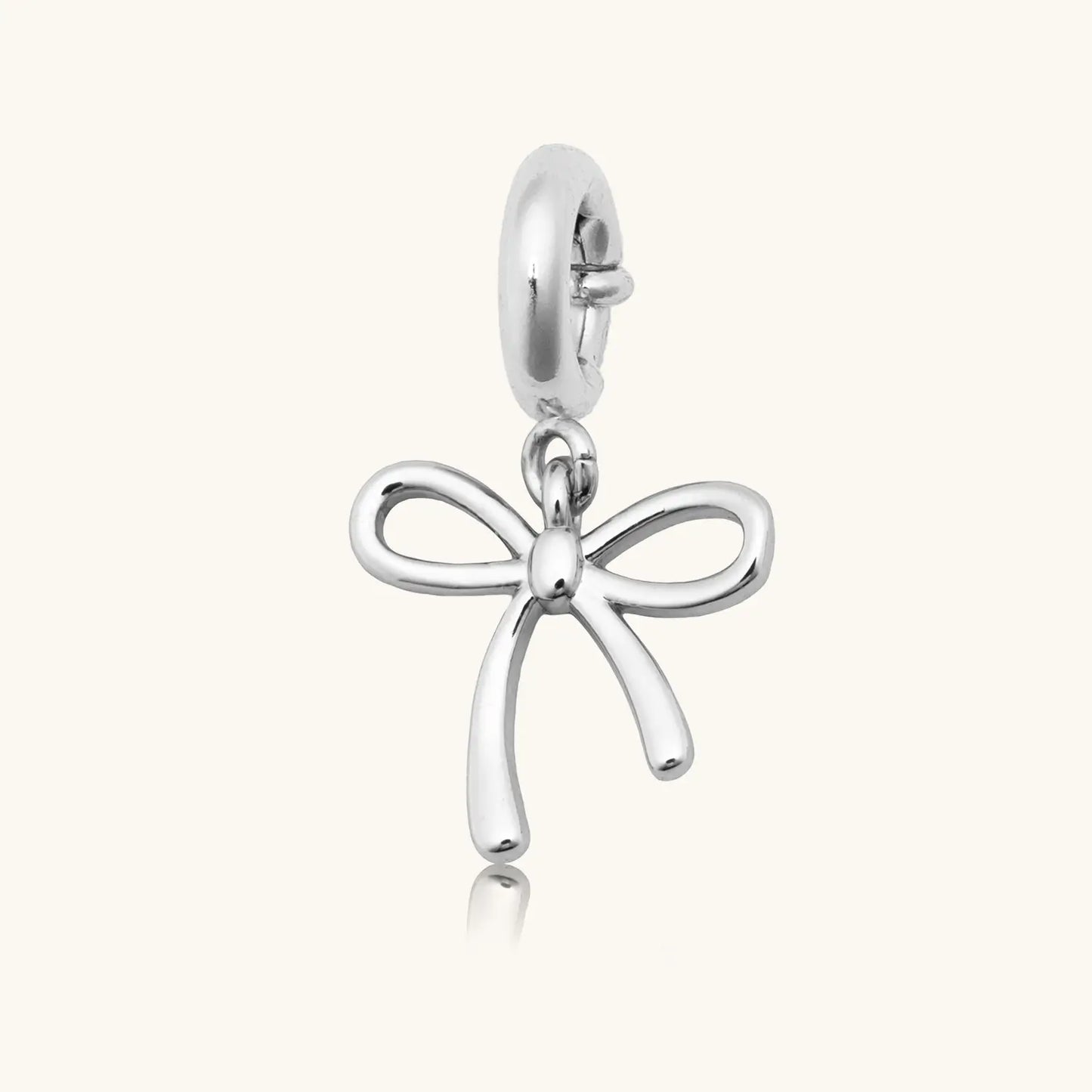 Silver Bow Charm