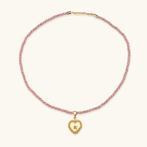Lace Heart Pendant Cord Necklace