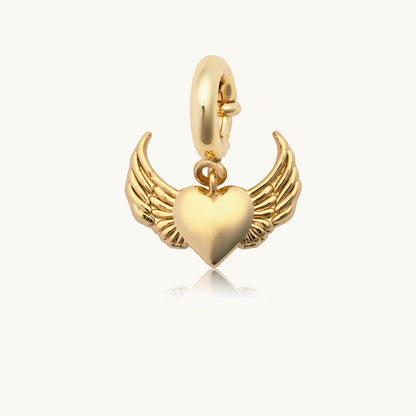 Heart with Angel Wings Charm