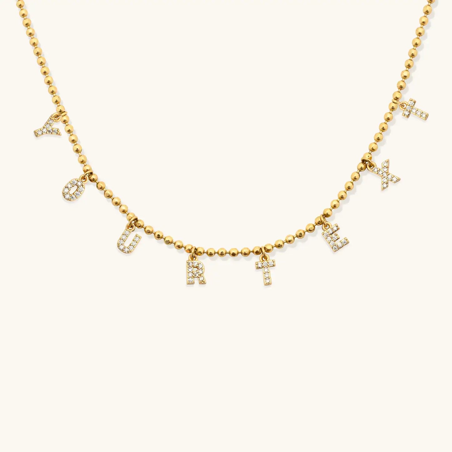Tiny Dripping Words Gold Vermeil Necklace