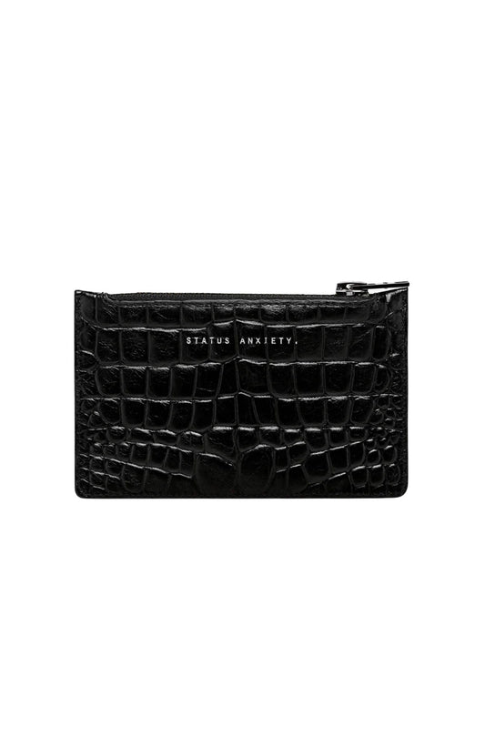 Avoiding Things Wallet Black Croc Emboss